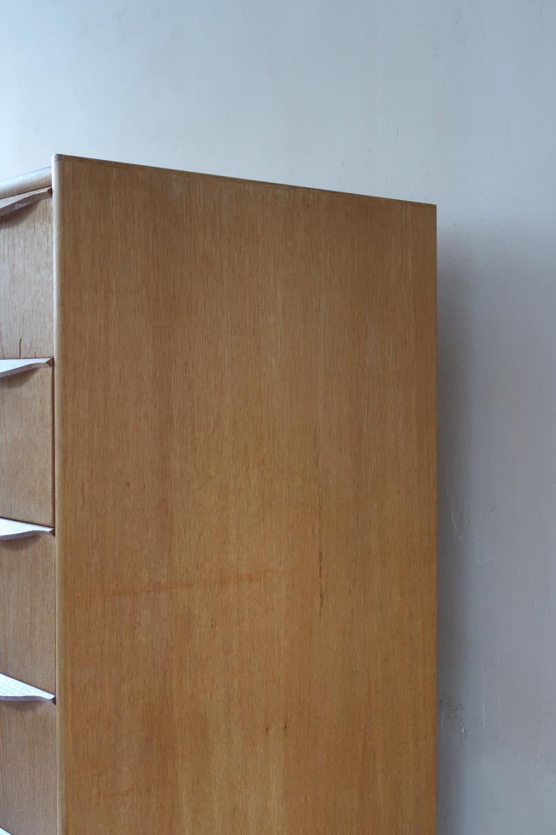 haute commode scandinave chêne clair danemark années 60 design nordique vintage