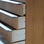 haute commode scandinave chêne clair danemark années 60 design nordique vintage