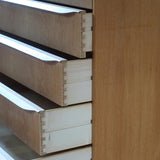 haute commode scandinave chêne clair danemark années 60 design nordique vintage