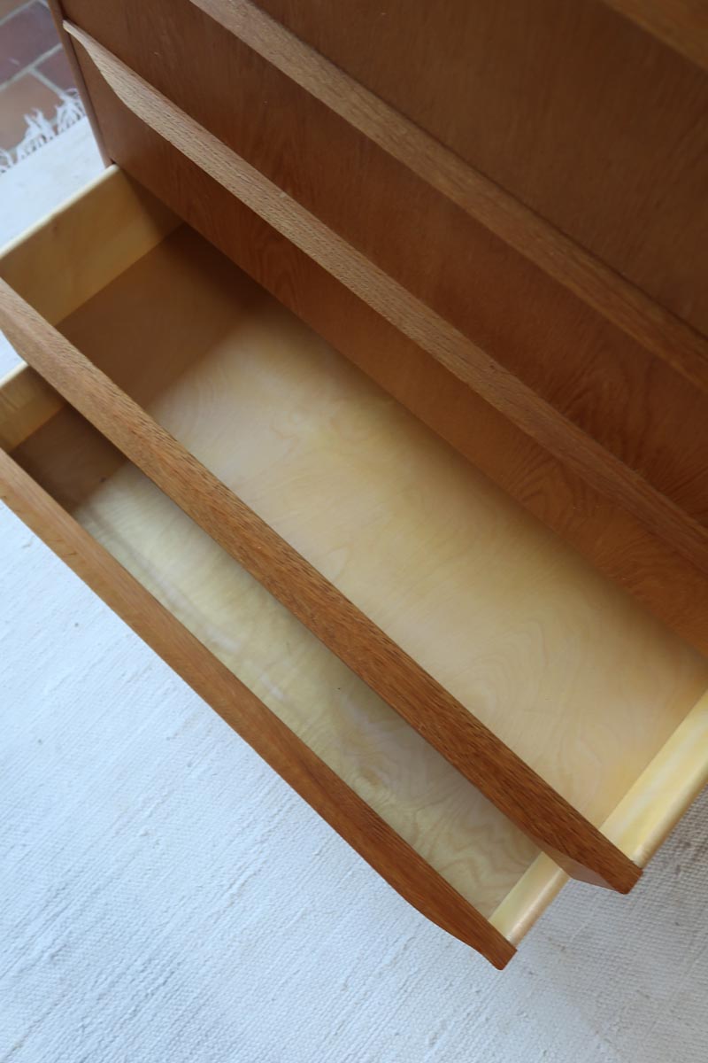 haute commode scandinave chêne clair danemark années 60 design nordique vintage