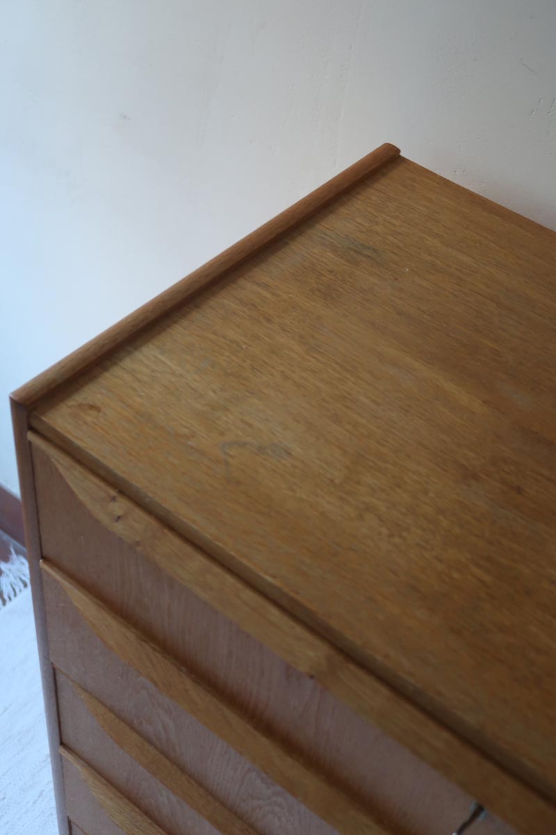 haute commode scandinave chêne clair danemark années 60 design nordique vintage