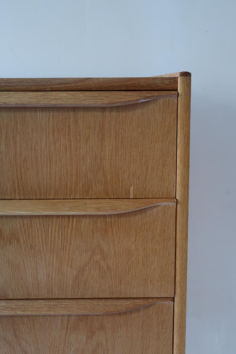 haute commode scandinave chêne clair danemark années 60 design nordique vintage