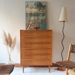 haute commode scandinave chêne clair danemark années 60 design nordique vintage
