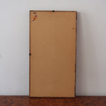 Miroir mural palissandre scandinave années 60, cadre fin lignes épurées, veinage profond, design danois mid-century premium