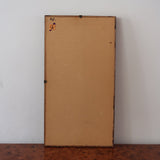 Miroir mural palissandre scandinave années 60, cadre fin lignes épurées, veinage profond, design danois mid-century premium