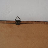 Miroir mural palissandre scandinave années 60, cadre fin lignes épurées, veinage profond, design danois mid-century premium