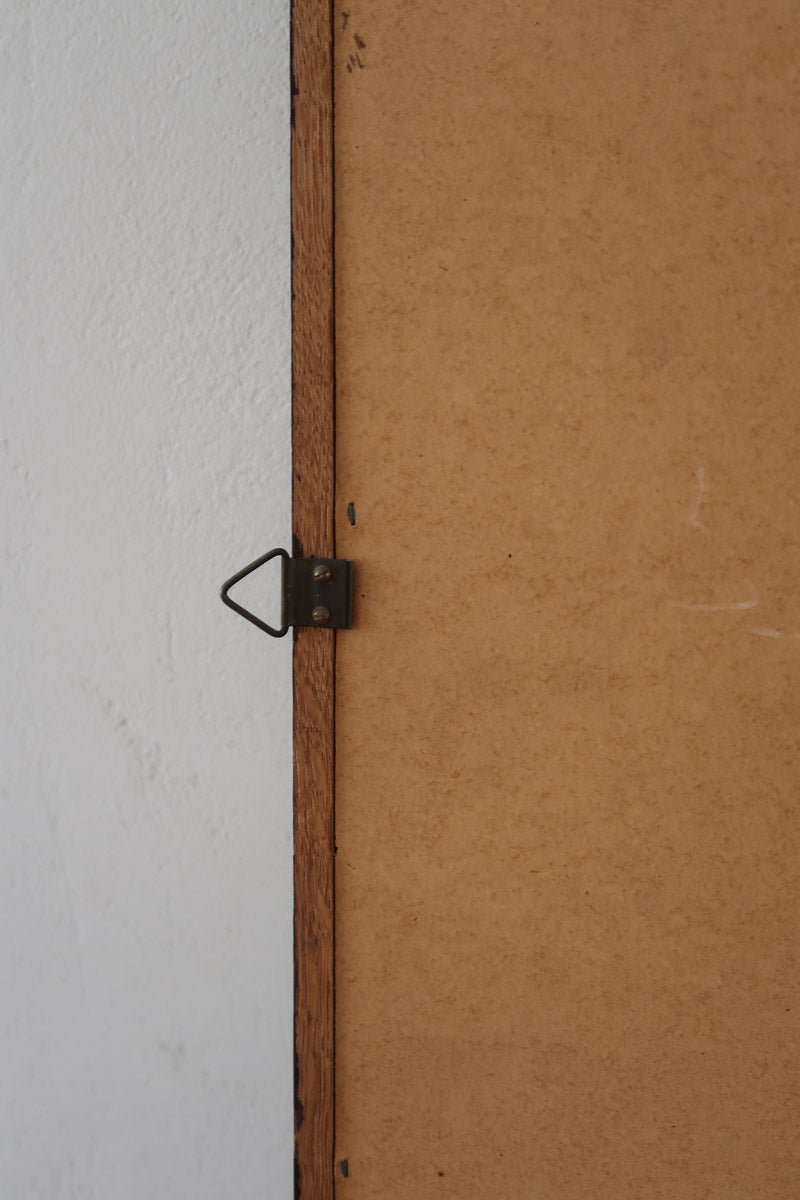 Miroir mural palissandre scandinave années 60, cadre fin lignes épurées, veinage profond, design danois mid-century premium
