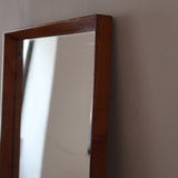 Miroir mural teck scandinave années 60 format vertical XL allongé, argenture protégée cuivre, entrée couloir, design danois mid-century