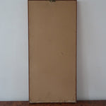 Miroir mural teck scandinave années 60 format vertical XL allongé, argenture protégée cuivre, entrée couloir, design danois mid-century