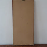 Miroir mural teck scandinave années 60 format vertical XL allongé, argenture protégée cuivre, entrée couloir, design danois mid-century