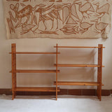 bibliothèque pin massif style charlotte perriand années 80 mobilier vintage