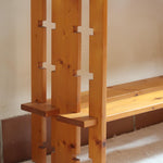 bibliothèque pin massif style charlotte perriand années 80 mobilier vintage