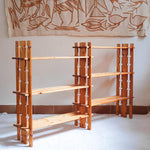 bibliothèque pin massif style charlotte perriand années 80 mobilier vintage