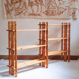 bibliothèque pin massif style charlotte perriand années 80 mobilier vintage