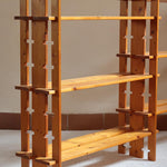 bibliothèque pin massif style charlotte perriand années 80 mobilier vintage