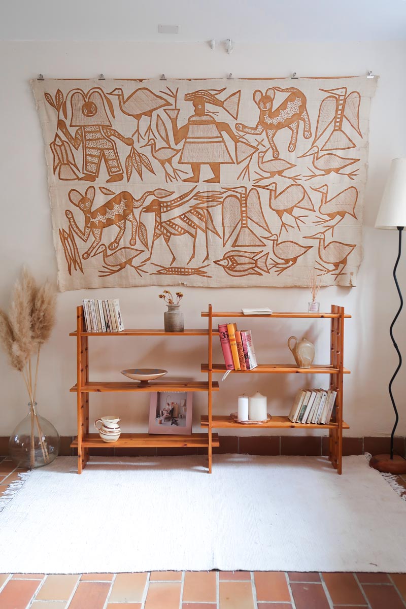 bibliothèque pin massif style charlotte perriand années 80 mobilier vintage