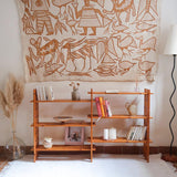 bibliothèque pin massif style charlotte perriand années 80 mobilier vintage