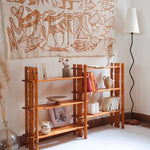 bibliothèque pin massif style charlotte perriand années 80 mobilier vintage