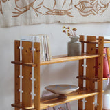 bibliothèque pin massif style charlotte perriand années 80 mobilier vintage