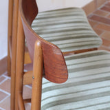 Paire de chaises scandinaves Farstrup vintage en teck et tissu vert