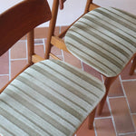 Paire de chaises scandinaves Farstrup vintage en teck et tissu vert