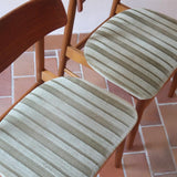 Paire de chaises scandinaves Farstrup vintage en teck et tissu vert