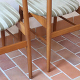 Paire de chaises scandinaves Farstrup vintage en teck et tissu vert