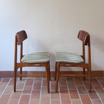 Paire de chaises scandinaves Farstrup vintage en teck et tissu vert