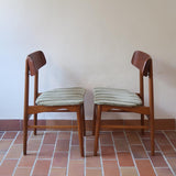 Paire de chaises scandinaves Farstrup vintage en teck et tissu vert