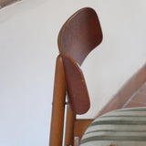 Paire de chaises scandinaves Farstrup vintage en teck et tissu vert