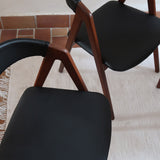 paire de chaises thomas harlev modèle 205 farstrup teck et skaï noir danemark années 60