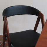 paire de chaises thomas harlev modèle 205 farstrup teck et skaï noir danemark années 60