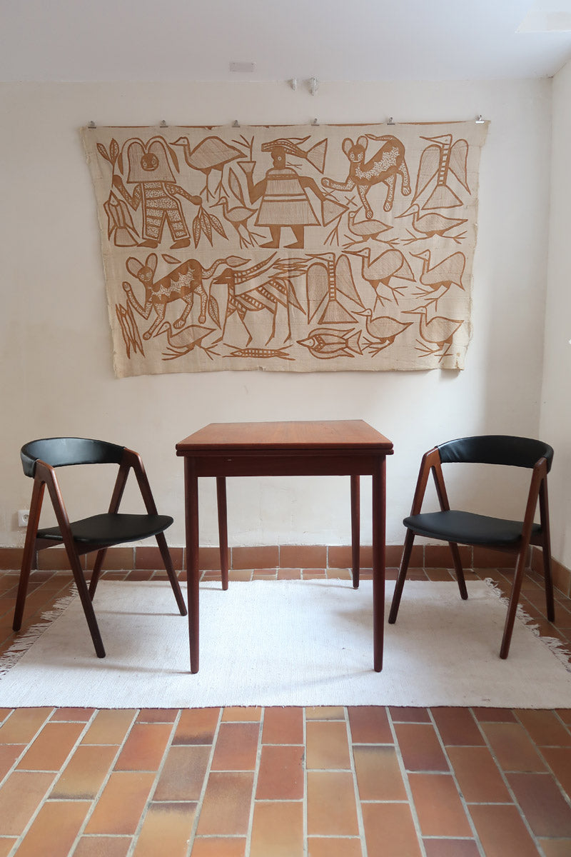 paire de chaises thomas harlev modèle 205 farstrup teck et skaï noir danemark années 60