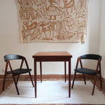 paire de chaises thomas harlev modèle 205 farstrup teck et skaï noir danemark années 60