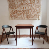 paire de chaises thomas harlev modèle 205 farstrup teck et skaï noir danemark années 60