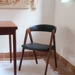 paire de chaises thomas harlev modèle 205 farstrup teck et skaï noir danemark années 60