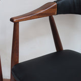 paire de chaises thomas harlev modèle 213 farstrup teck et skaï noir danemark années 60