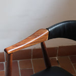 paire de chaises thomas harlev modèle 213 farstrup teck et skaï noir danemark années 60