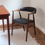 paire de chaises thomas harlev modèle 213 farstrup teck et skaï noir danemark années 60