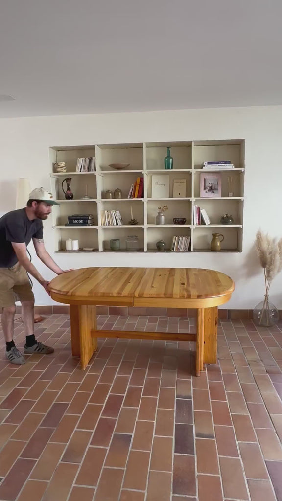 grande table manger vintage pin charlotte perriand Luigi Gorgoni roche bobois annees 80 extensible rallonges