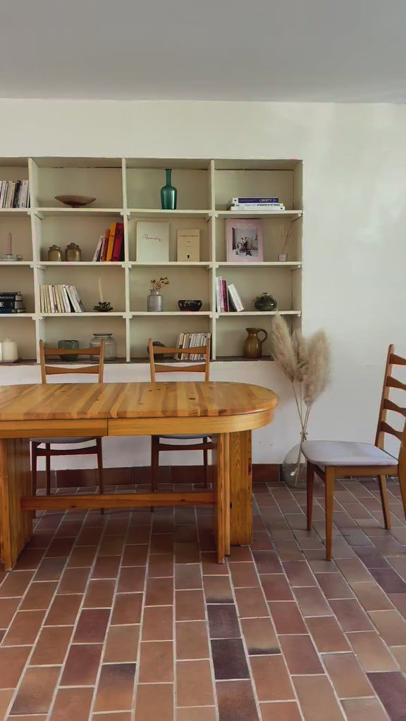 grande table manger vintage pin charlotte perriand Luigi Gorgoni roche bobois annees 80 extensible rallonges