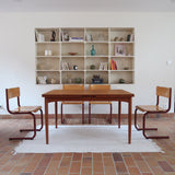 Table à manger extensible Farstrup en teck, design danois mid-century années 60, piètement bois massif et plateau rectangulaire