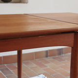 Table à manger extensible Farstrup en teck, design danois mid-century années 60, piètement bois massif et plateau rectangulaire