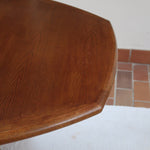 Table à manger ovale extensible en teck, design danois mid century années 60, piètement central et rallonges intégrées