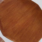 Table à manger ovale extensible en teck, design danois mid century années 60, piètement central et rallonges intégrées