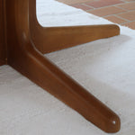 Table à manger ovale extensible en teck, design danois mid century années 60, piètement central et rallonges intégrées