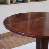Table à manger ronde en palissandre avec piètement central, design mid century années 60