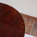 Table à manger ronde en palissandre avec piètement central, design mid century années 60