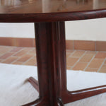 Table à manger ronde en palissandre avec piètement central, design mid century années 60