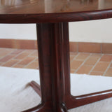 Table à manger ronde en palissandre avec piètement central, design mid century années 60